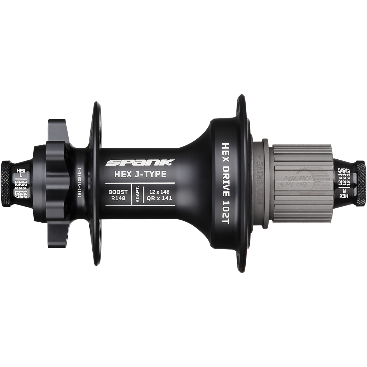 Spank Hex Drive Rear Hub Boost Microspline Steel 12x148 32H Black