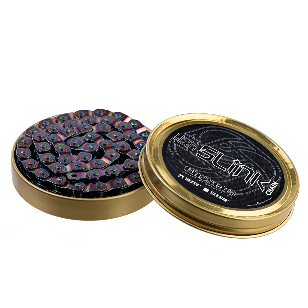 Gusset Slink ½ Link Chain 102 Links 1/2x1/8" Oil Slick