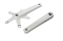 Genetic Tibia Track Crankarms144BCD Sq Taper w bolts 165mm White