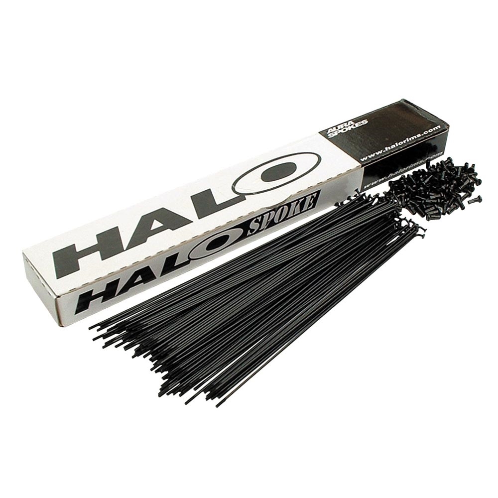 Halo Spokes Double Butted 100stk Black ED Coated